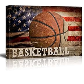 Basketball Americana Patriotic Roundball Sport Grunge Flag
