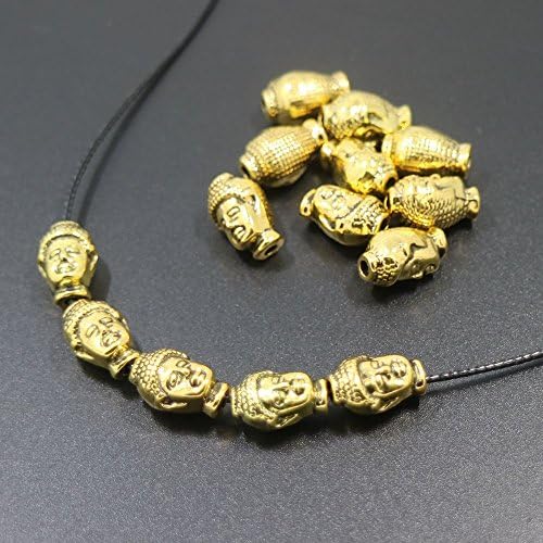 30Pcs Metal Buddha Beads Antique Gold Tibetan Silver Spacer Beads for Bracelet Jewelry Making (Style 6)