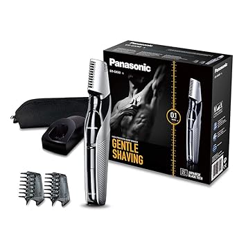 Panasonic Body-Trimmer ER-GK60 mit 3 Aufsätzen, Elektro-Rasierer für Herren, hautschonende Nass- und Trockenrasur, Haarschnei