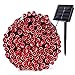 Qedertek 200 LED Solar Christmas Lights, 72ft Fairy String Lights for Home, Porch, Patio, Garden, Lawn, Party and Christmas Tree Decorations(Red)