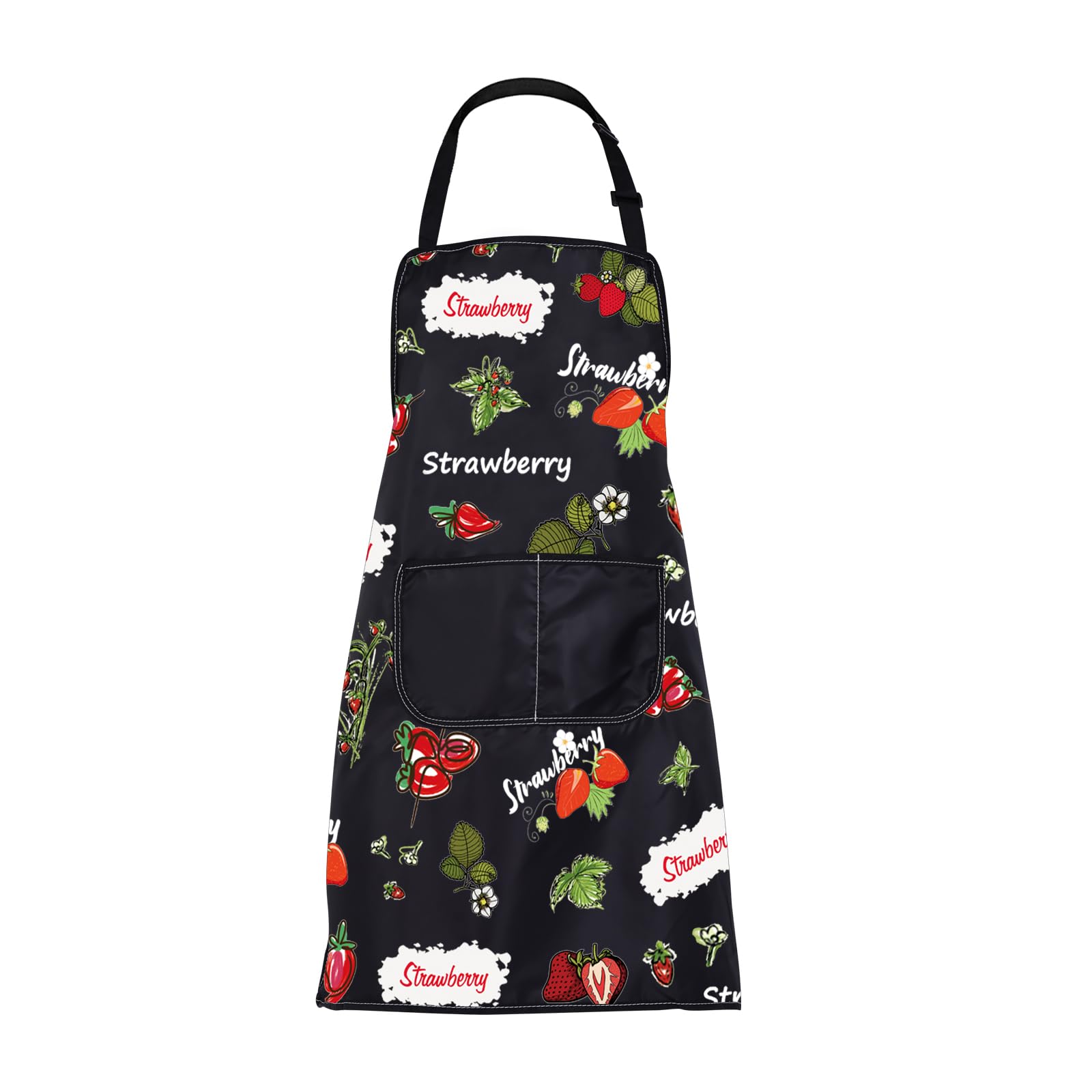 ENSIANTH Strawberry Aprons Strawberry Cooking Apron With Pockets Kitchen Baking Chef Gardening Apron Strawberry Fruit Lover Gift (strawberry apron 1)