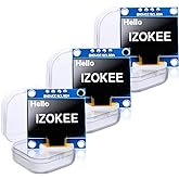 IZOKEE 0.96'' I2C IIC 12864 128X64 Pixel OLED LCD Display Shield Board Module 4 Pin for Arduino for Raspberry Pi (Pack of 3pc