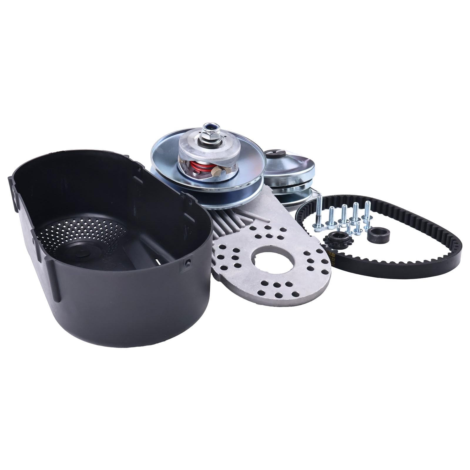 Photo 1 of KSQOON Torque Converter Kit Compatible with Go Kart Cart 40 Series Clutch Pulley Driver Driven 8-18 HP Engines with a 1" Straight Crankshaft with 1/4" Keyway