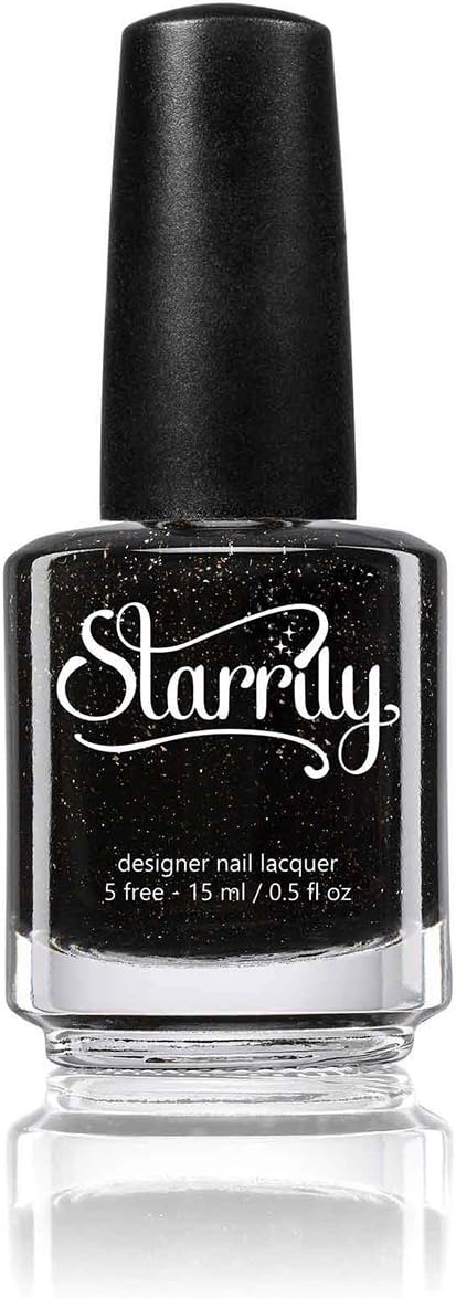 Adrenaline - Black Nail Polish Holographic Flakes - 15 ml Starrily