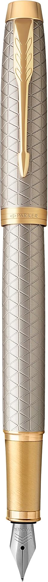 Parker IM Fountain Pen Premium Warm Silver Fine Nib Gift Box view 3