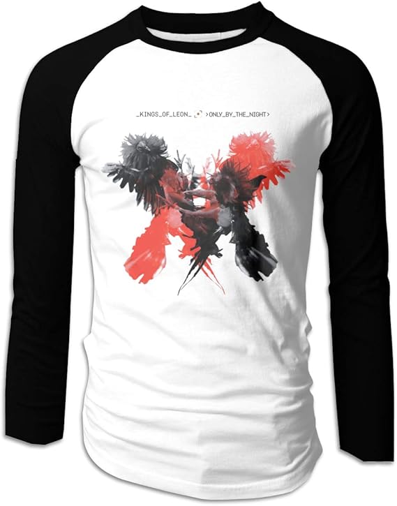 Amazon.com: Luxendary Mens Supersoft Kings of Leon Only by The Night Logo Long Sleeve Raglan 