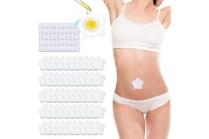 Sahunfri 50pcs Castor Oil Patches + 50 Cotton Cores, Breathable Non - Woven for Women, Portable Multi-Layer Anti-Leak Strong 