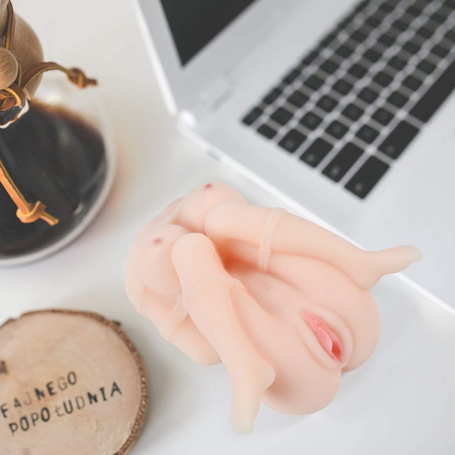 Small Size Body Pôckét Pušsie for Men Hand Free Silicone Torso Toy 3 in 1 Pušseÿ Adult Deluxe Toy with Dual Tunnels for Men Hands Free Pleasure