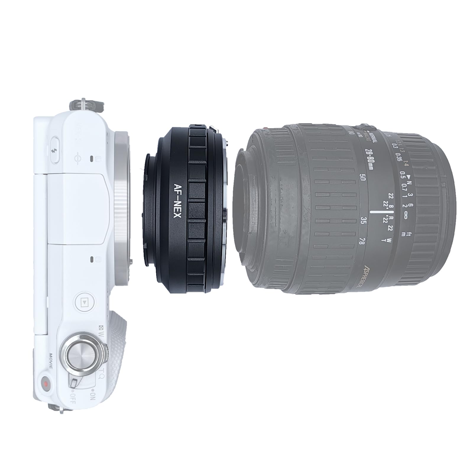 AF to NEX adapter Compatible with for Sony AF Minolta MA Mount Lens & E Mount Camera Body,Fits Alpha A6000 A6300 A6500 A7 A5000 A5100 α7, α7R, α7S, α7 II, α7R II et