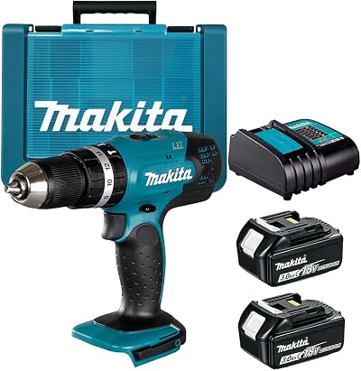 Makita 18V Cordless Combi Drill with 2 Batteries and Charger