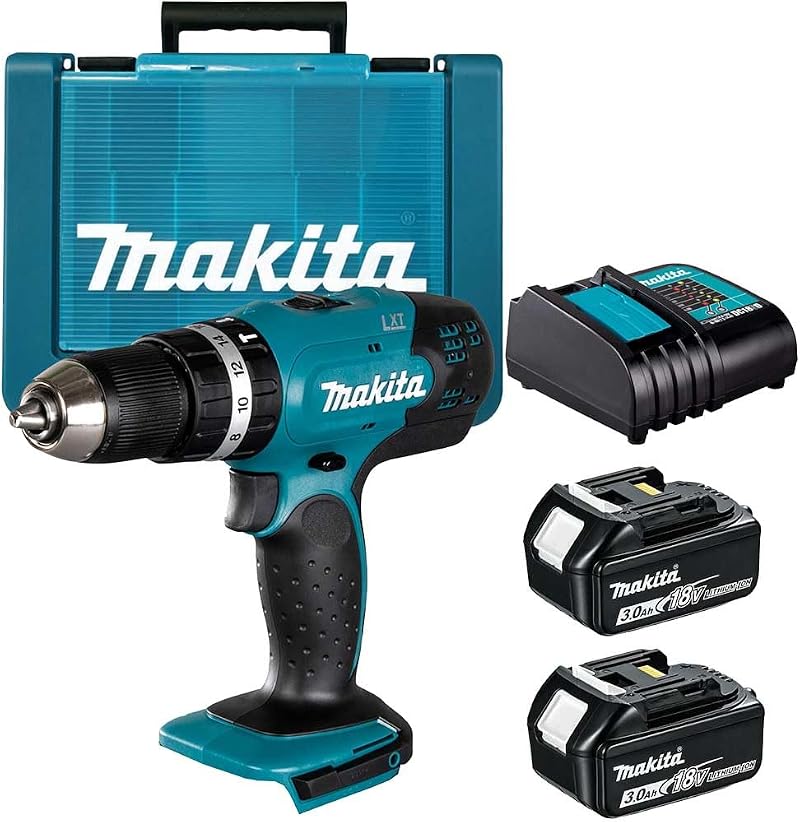 Makita 18V Cordless Combi Drill with 2 Batteries and Charger