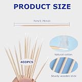 YHQZ 400 Pcs Cotton Swabs Wood Sticks Cosmetic Makeup Eyebrow Tip view 2