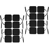 iStim Super Soft 2"x2" TENS Unit Electrodes for TENS Massage EMS Unit/Muscle Stimulator - 100% Japanese Gel - 16 Pieces Reusable Electrode Pads (2"x2"- 16 Pieces - Black) (2"x2"- 16 Pieces - Black)