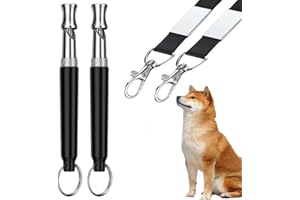 POOUTY Professional Dog Training Whistles to Call Your Dogs, Whistles to Make Dogs Come to You, Adjustable Ultrasonic Silent That Only Dogs Can Hear, Pet Training Whistle with Lanyard for Recall (Black)