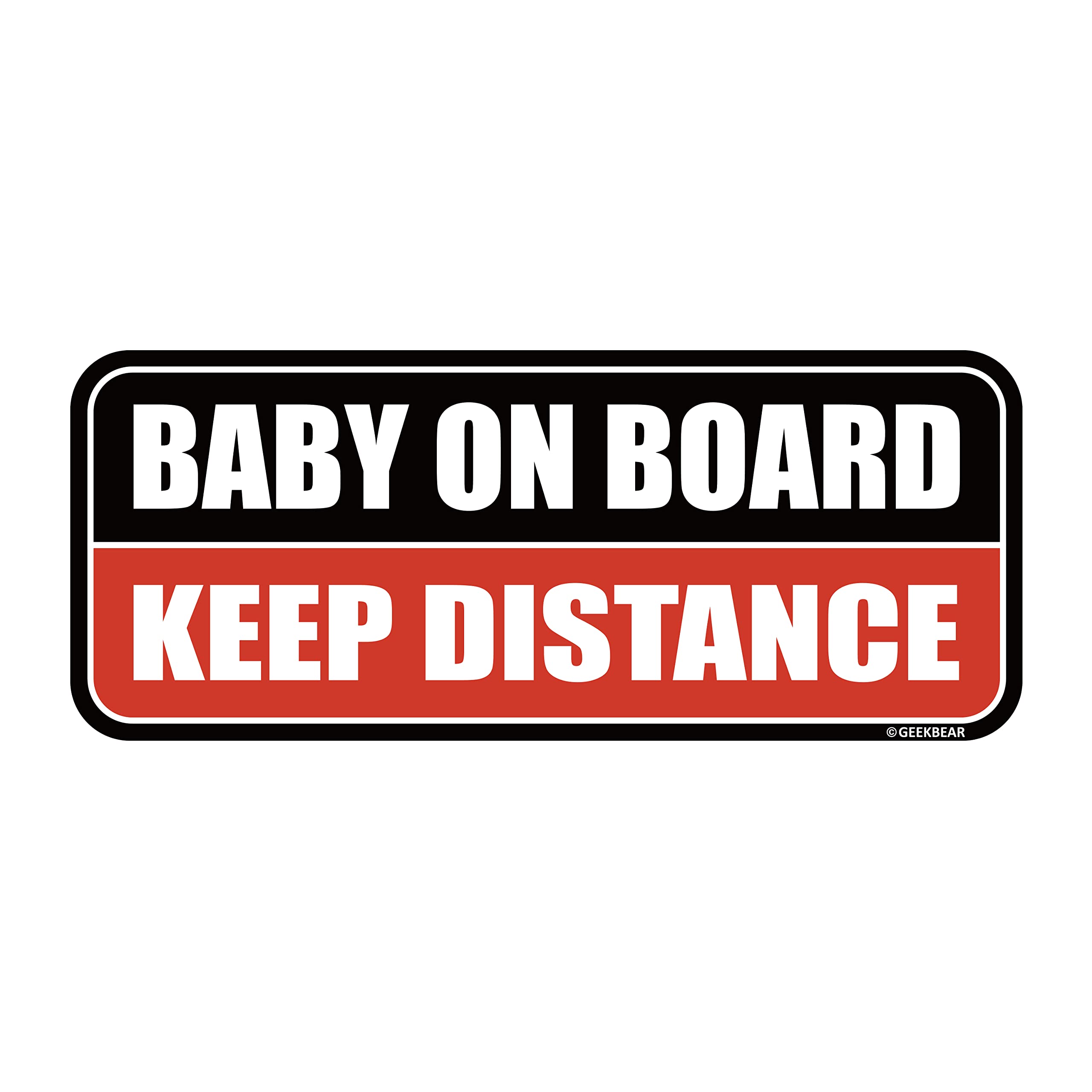 GEEKBEAR Baby on Board Magnet (Black/Red) - Baby on Board Sticker for Cars - Baby on Board - No Stickers or Decals but Magnets - Baby on Board Sign - Reflective Bumper Safety Warning Sign — image 1