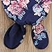 Newborn Baby Girls Sleepy Floral Striped Gown Headband Sleepwear Romper Sleeping Bags (0-3M, Blue Floral)