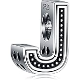 CRISNATA Vintage Initial A-Z Letter Charms, 925 Sterling Silver 26 Alphabet Beads Openwork 4 Leaf Clover, fits European Bracelet Necklace, Idea Gift for Family/Lover/Friends