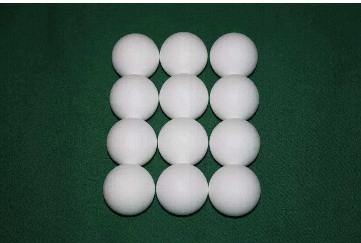 Zensa Fashion White Table Football Balls 36mm (Pack of 12)