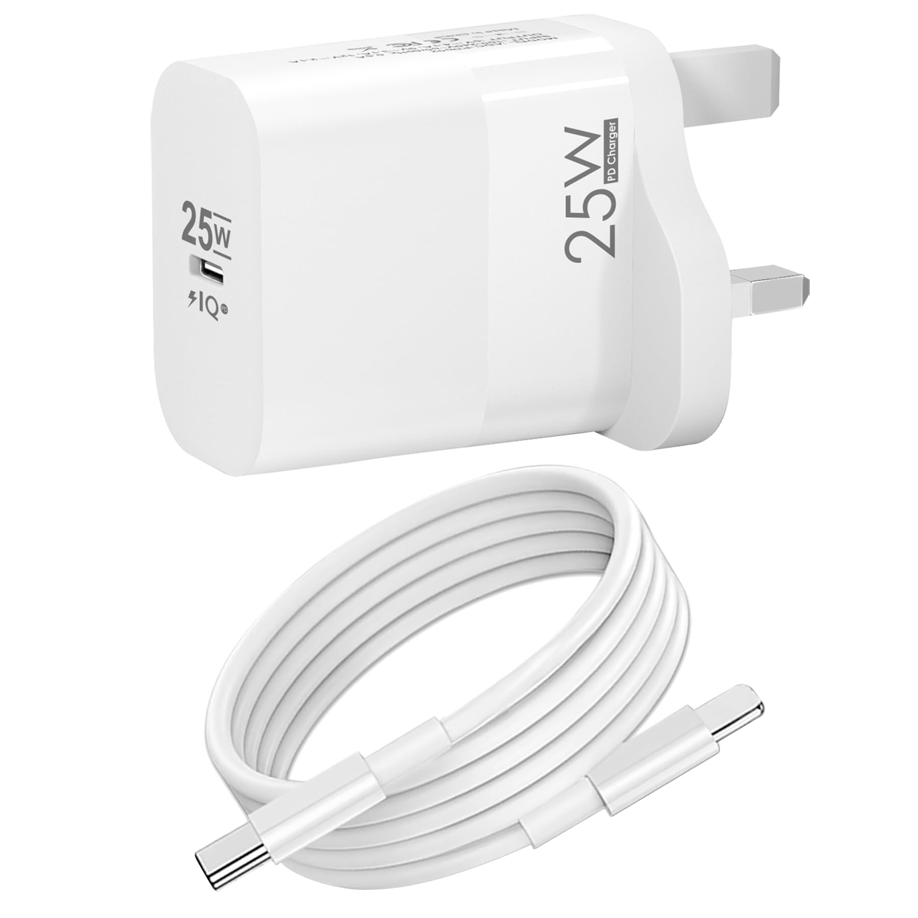 Yuexitech 25W USB C Fast Charger for iPhone 14/14 Plus/14 Pro/14 Pro Max/13 12 11 X XR XS SE 2020 8 7 6 6S Mini, USB C PD Wall Charging Plug UK Type C Power Adapter and 5FT Cord