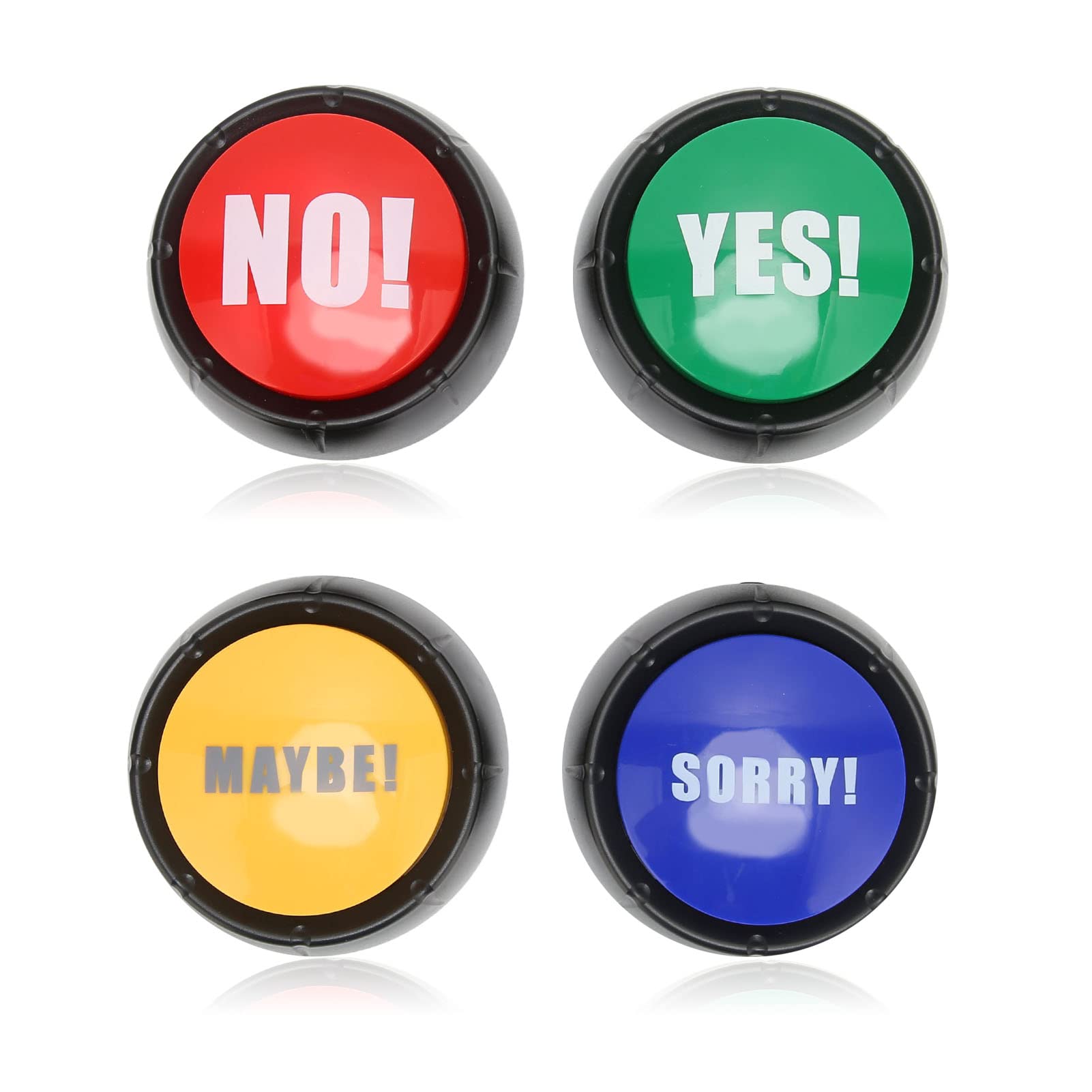 Dog Communication Buttons, 4 Pack YES/NO/SORRY/MAYBE Function Dog Buttons for Communication Pet Training Buzzer,Teach Your Dog to Talk, Talking Pet, Dog Training Games