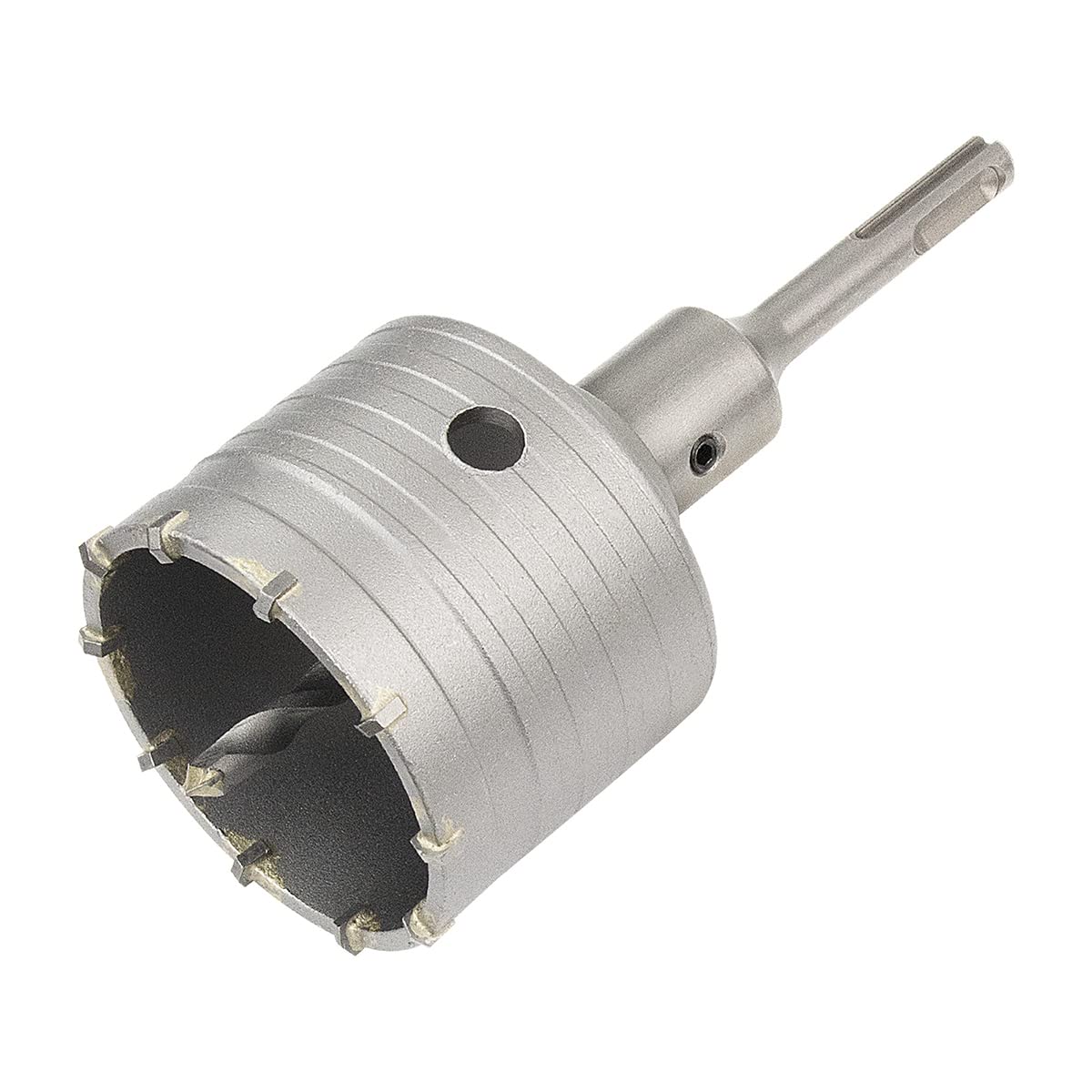 Meccion Carbide Hole Saw Drill Bit, Tungsten Tips Hollow Hole Cutter for Brick, Concrete, Cement Stone Wall (75mm+110mm SDS Plus Adapter)