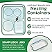 ACODINE 11 Food Storage Containers With Airtight Snap Lock Lids – Clear, BPA Free, Stacking, Reusable Leak Proof Lunchboxes - Freezer, Dishwasher, Microwave Safe – Bonus Draining Rack, 23 Piece Set