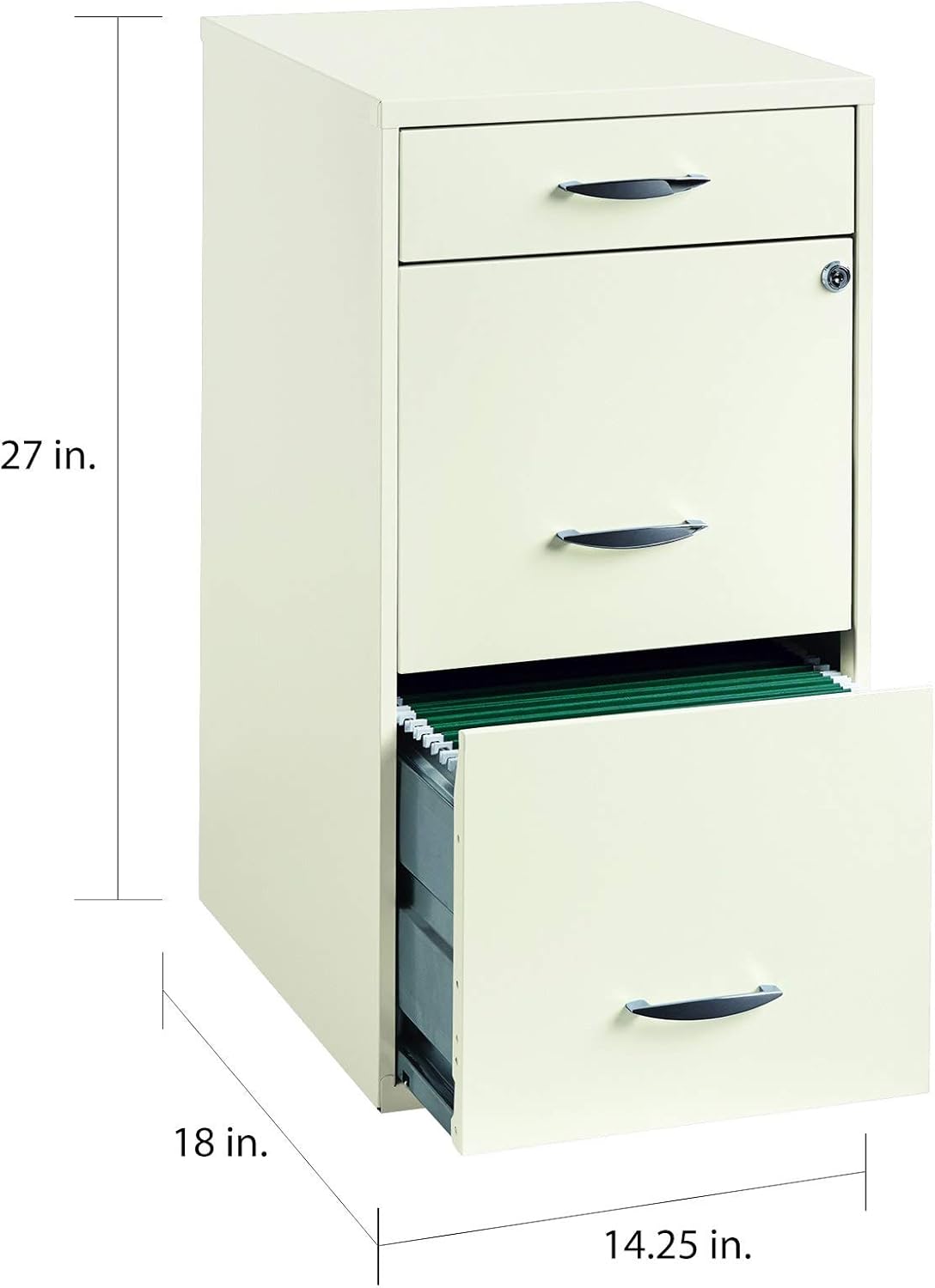 Amazon Com Hirsh Industries 18 Deep 3 Drawer Steel File Cabinet In White Office Products