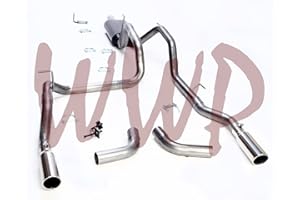 MVP AUTO PARTS Performance Stainless Steel SS409 Dual 3" Cat Back Exhaust Muffler System Kit With Polished Tips Compatible With 2006-2008 Dodge Ram 1500 5.7L V8 Hemi GAS Pickup Truck