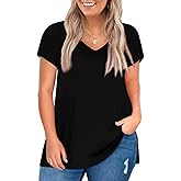 Elesomo Womens T Shirts Short/Long Sleeve Tshirts Casual Basic Tee Tops Outfits