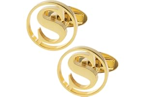 GWD Cufflinks for Men Classic Tuxedo Shirt Wedding Cuff Links Personalized Initials A-Z Gift