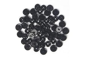200 Sets T5 Resin Plastic Snaps, BetterJonny Size 20 Glossy Round Resin Plastic Buttons Fasteners for Cloth Crafts Towels DIY