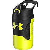 Under Armour 32 oz Insulated Water Bottles - Sports Water Jug with Fence Hook, Leak Resistant for Baseball, Football & More, 32 oz Insulated, Hi Vis Yellow/Black