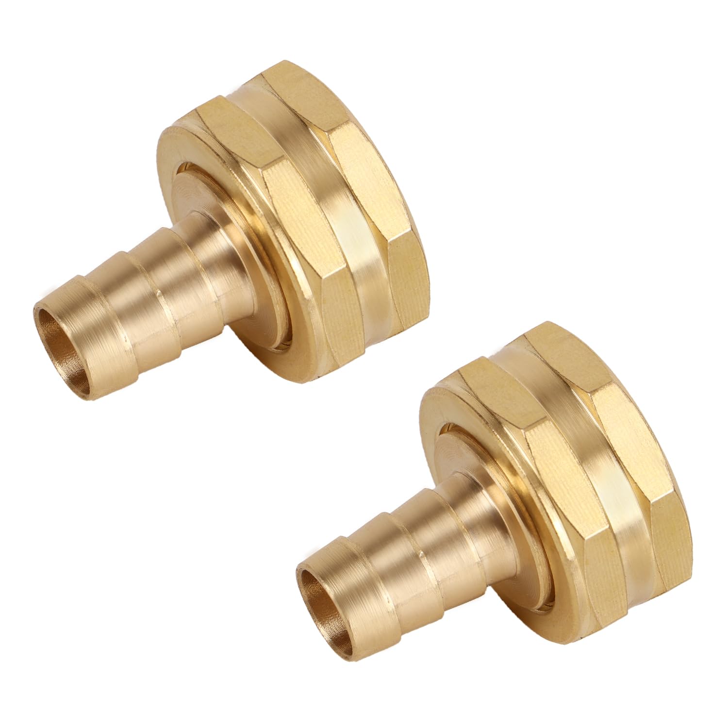 Photo 1 of 2pcs Solid Brass 1/2" PEX Barb to 3/4" GHT Female Garden Hose Adapter Connector, Heavy Duty Leak-Proof Fitting for Repair & Splicing