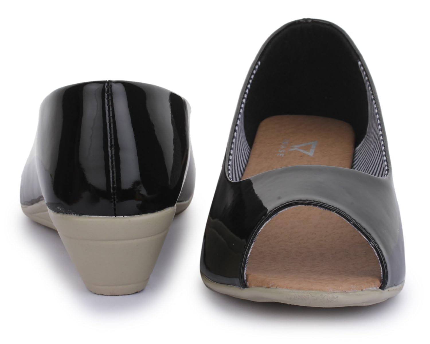 trase prisca denim blue-black ladies/women peeptoes wedges fashion sandals