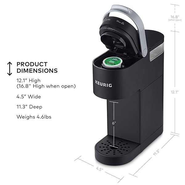 KEURIG K-MINI SINGLE SERVE K-CUP POD COFFEE MAKER, 6 TO 12OZ BREW SIZE, WITH CORD STORAGE, PERFECT FOR SMALL SPACES, BLACK