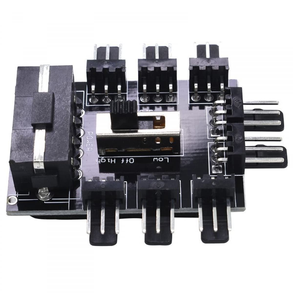 PC Fan Controller 8 Way 3Pin / 4Pin SATA/IDE Speed Controller 3 Speed Control with Fan Shutdown Function, SATA/IDE