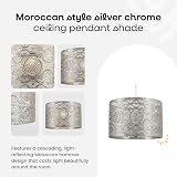 MiniSun Moroccan Style Silver Chrome Ceiling Pendant Shade 300mm view 2