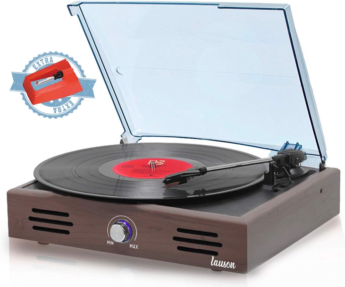 Giradischi Vintage Bluetooth A 3 Velocità - Con Altoparlanti Integrati, Supporto RCA/AUX, Legno, Marrone