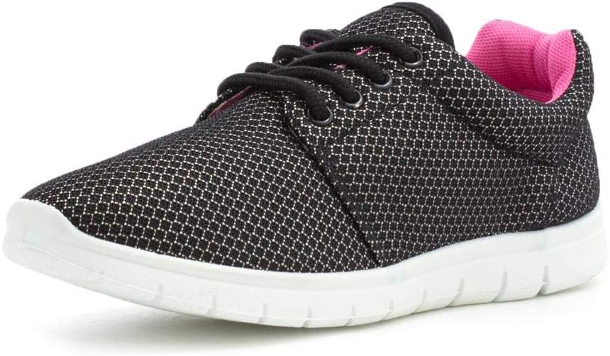 PODIUM Womens Black Lace Up Trainer