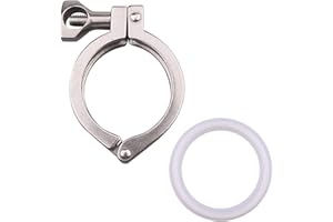 DERNORD Stainless Steel 304 Single Pin Heavy Duty Tri-Clamp With Wing Nut for Ferrule TC - 2" Size, 1 Pack With Silicone Gask