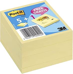 Post-It 654Y Notas adhesivas, 6 blocs: Amazon.es: Oficina y papelería