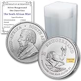 2017 - Pres. Lot of (25) 1 oz South African Silver Krugerrand 1R Seller BU | Random Year Brilliant Uncirculated Coins with Certificates of Authenticity