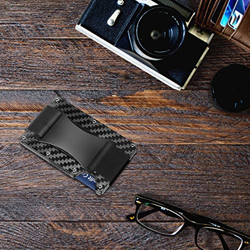 TININ Carbon Fiber Wallet, Slim Minimalist Wallet, RFID Blocking Front