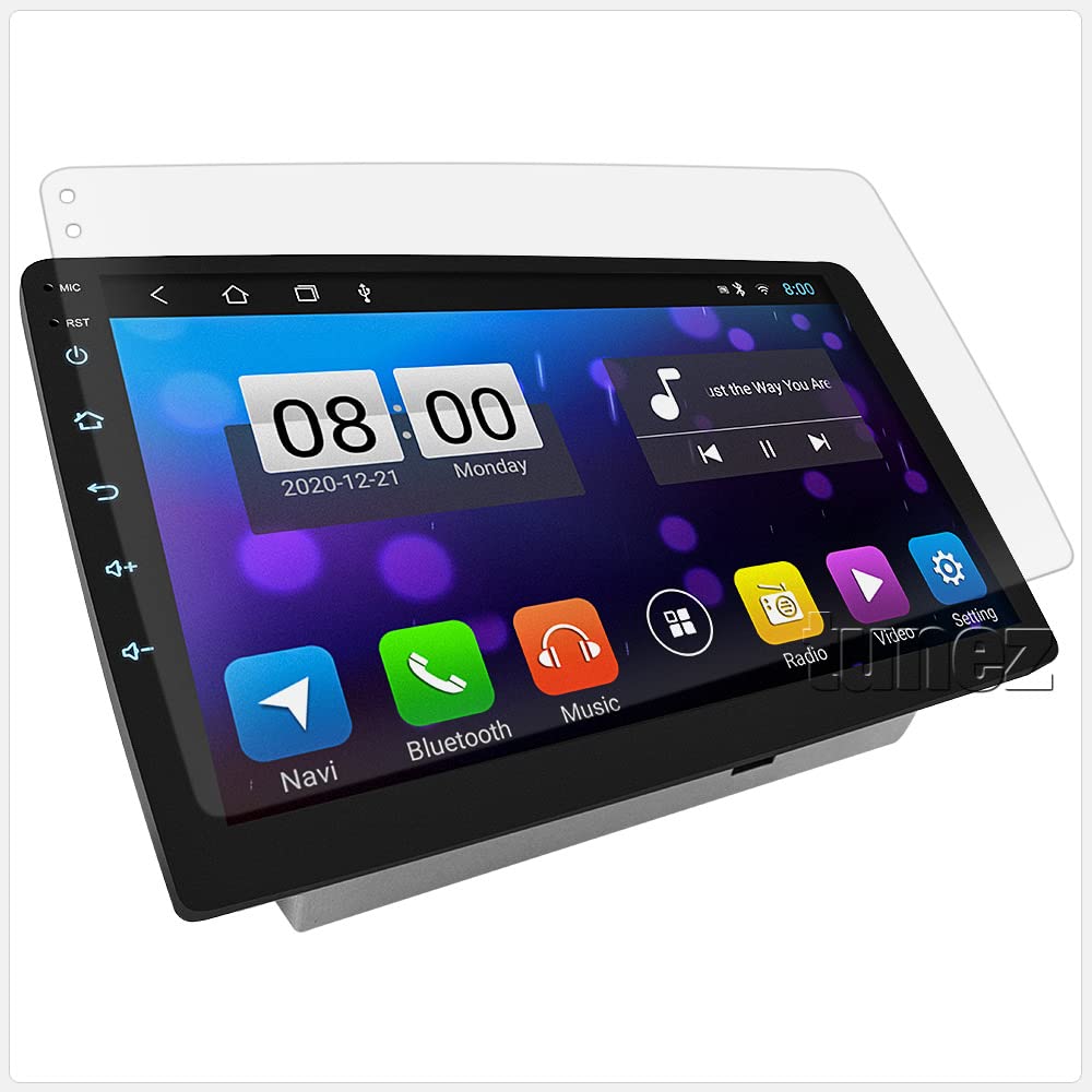 tunez® Tempered Glass Screen Protector Compatible With Universal Car Android 10-inch Head Unit Radio Player Clear Protection (10-inch Head Unit)