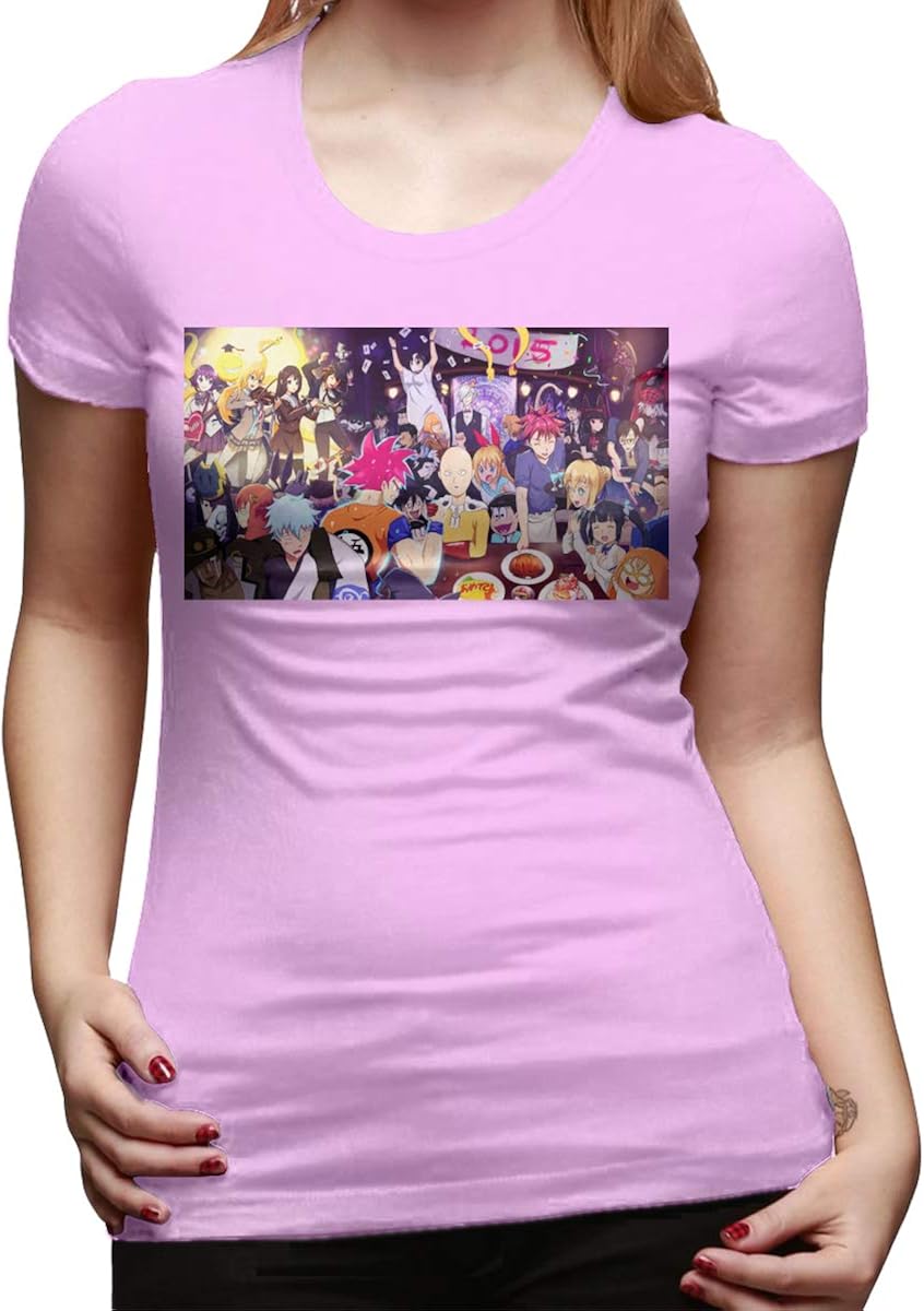 Honshang New Year's Party Anime Tee T-Shirts for Womens