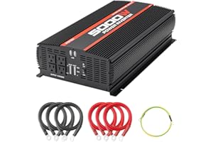 POTEK 5000W Power Inverter 4 AC Outlets 12V DC to 110V AC Car Inverter with 2 USB Ports Black