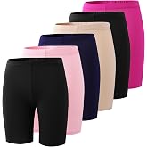 Deuerr 6-Pack Girls' Compression Spandex Shorts for 4-12Years | Athletic Wear for Gym, Dance, Yoga, Volleyball &amp; Bike Riding