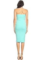 Solid Casual Lined Tube Top Body-Con Fit Midi