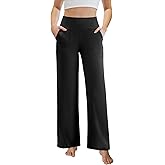 AB-Eleven Womens Yoga Pants Wide Leg Work Dress Pants with Pockets Casual Lounge Trousers Elastic Waist Sweatpants