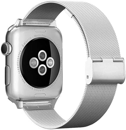 Amazon Co Jp Grotech Apple Watch バンド 38mm ステンレス スチール 40mm ミラネーゼループ アップルウォッチ Iwatch Series 5 4 3 2 1 簡単取り付け 38mm シルバー パソコン 周辺機器
